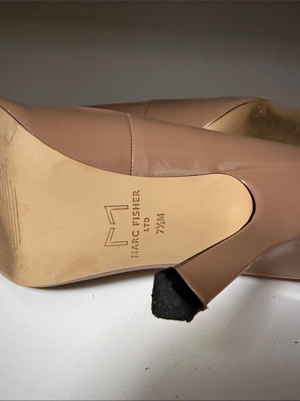 Marc Fisher Nude Patent Pointed-Toe Pumps - Picture 3 of 3